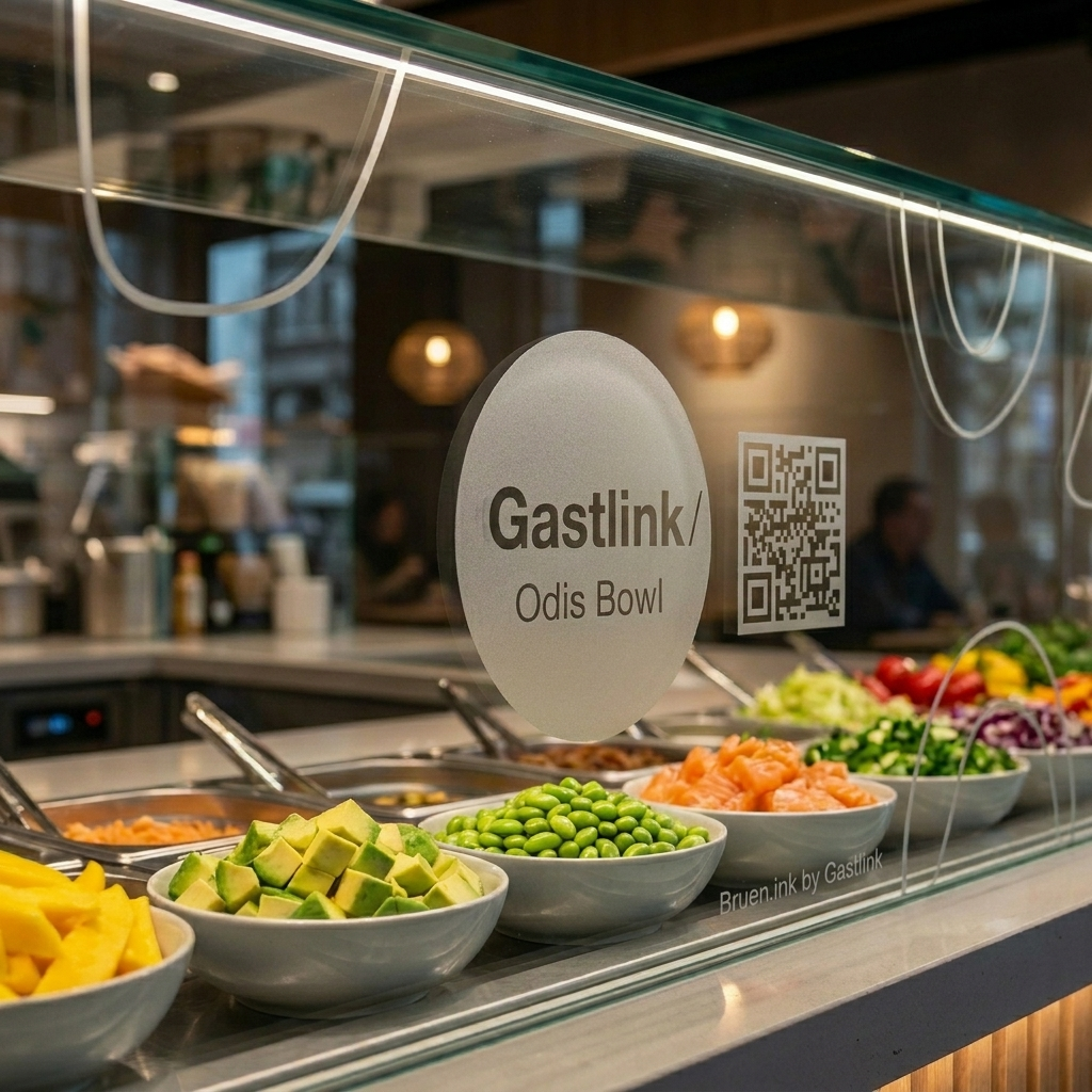 Cinematisches Premium Branding Detail für Gastlink Einstiegspunkte