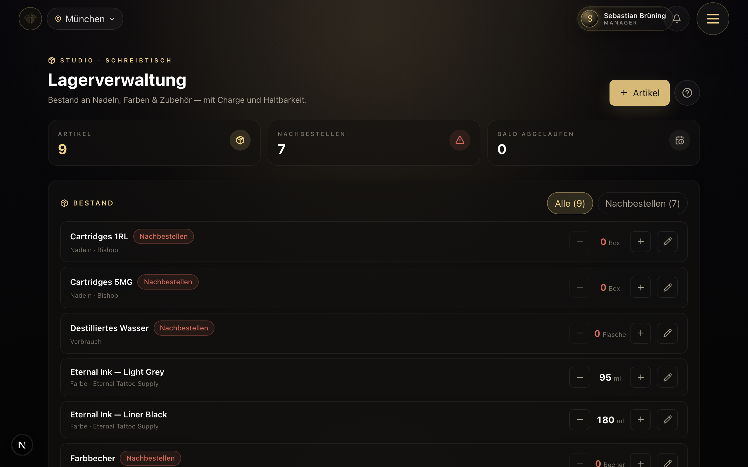StudioLink Lagerverwaltung Desktop